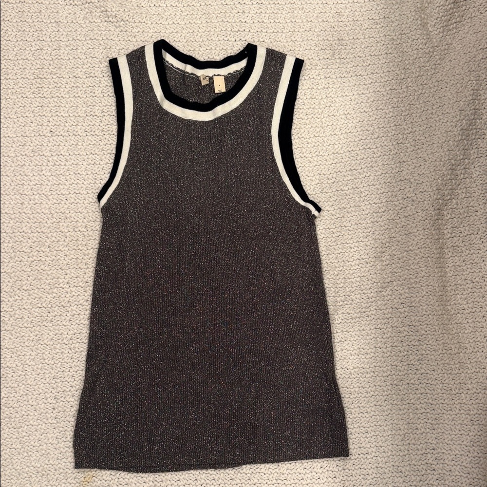 Anthropologie Moth WOMENS Valeria metallic shine knit tank top.Smll